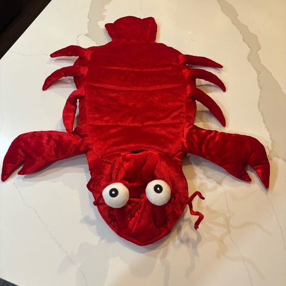 Lobster Dog Pet Halloween Costume Plush Red LIttle Mermaid Sebastian Hook Loop - Picture 1 of 7